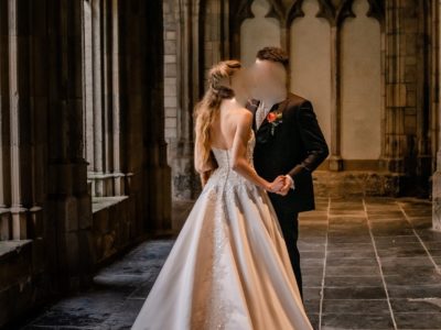 Prachtige trouwjurk Kenneth Winston (#1798) met sleep en gedetailleerde rug