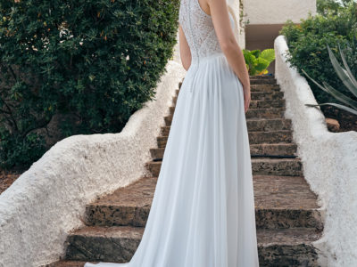 AMELIE BRIDAL, nieuwe trouwjurk met chiffon en kanten, boho/beach style