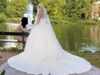 Prachtige Prinsessen trouwjurk glitter wit