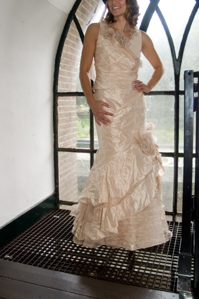 Linea Raffaelli champagneroze top en rok (lijkt 1 jurk) + hoofdband