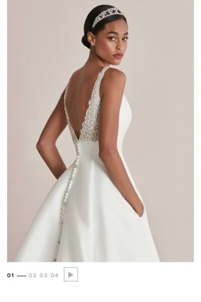 Trendy chique & moderne bruidsjurk van Justin Alexander