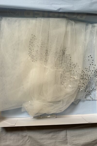 Poirier Veil soft ivory 210cm strass