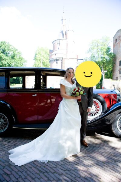 Designer trouwjurk ivoor, maat 36