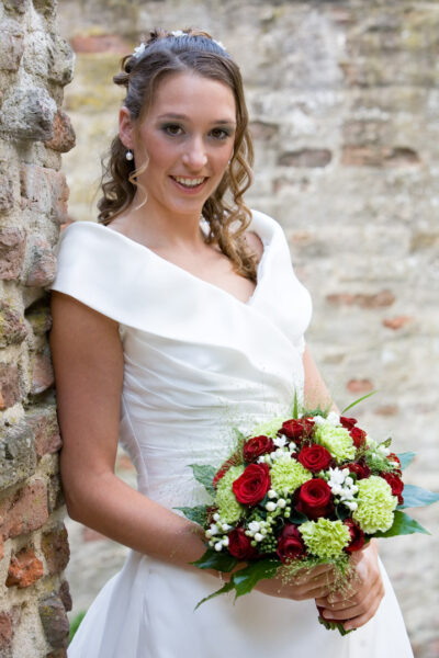 Designer trouwjurk ivoor, maat 36