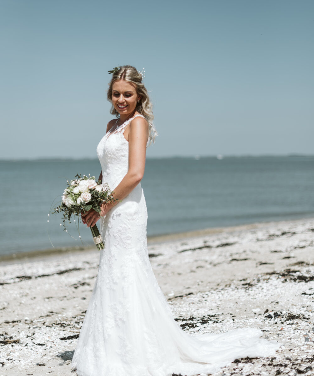 Prachtige trouwjurk Modeca Anise ivoor 34-36