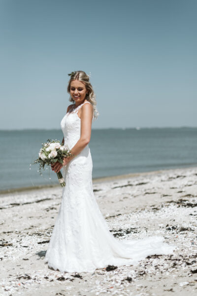 Prachtige trouwjurk Modeca Anise ivoor 34-36