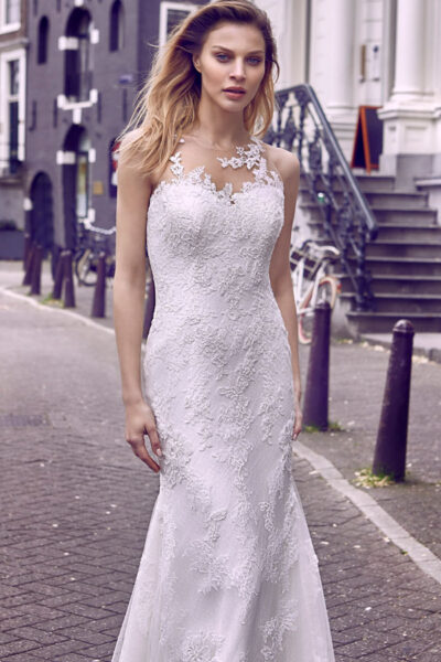 Prachtige trouwjurk Modeca Anise ivoor 34-36