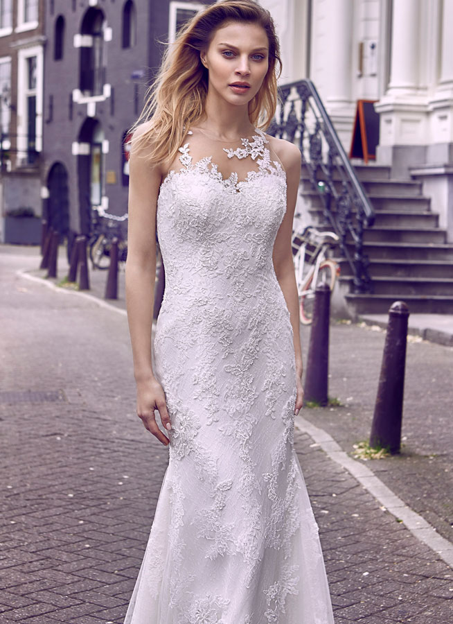 Prachtige trouwjurk Modeca Anise ivoor 34-36