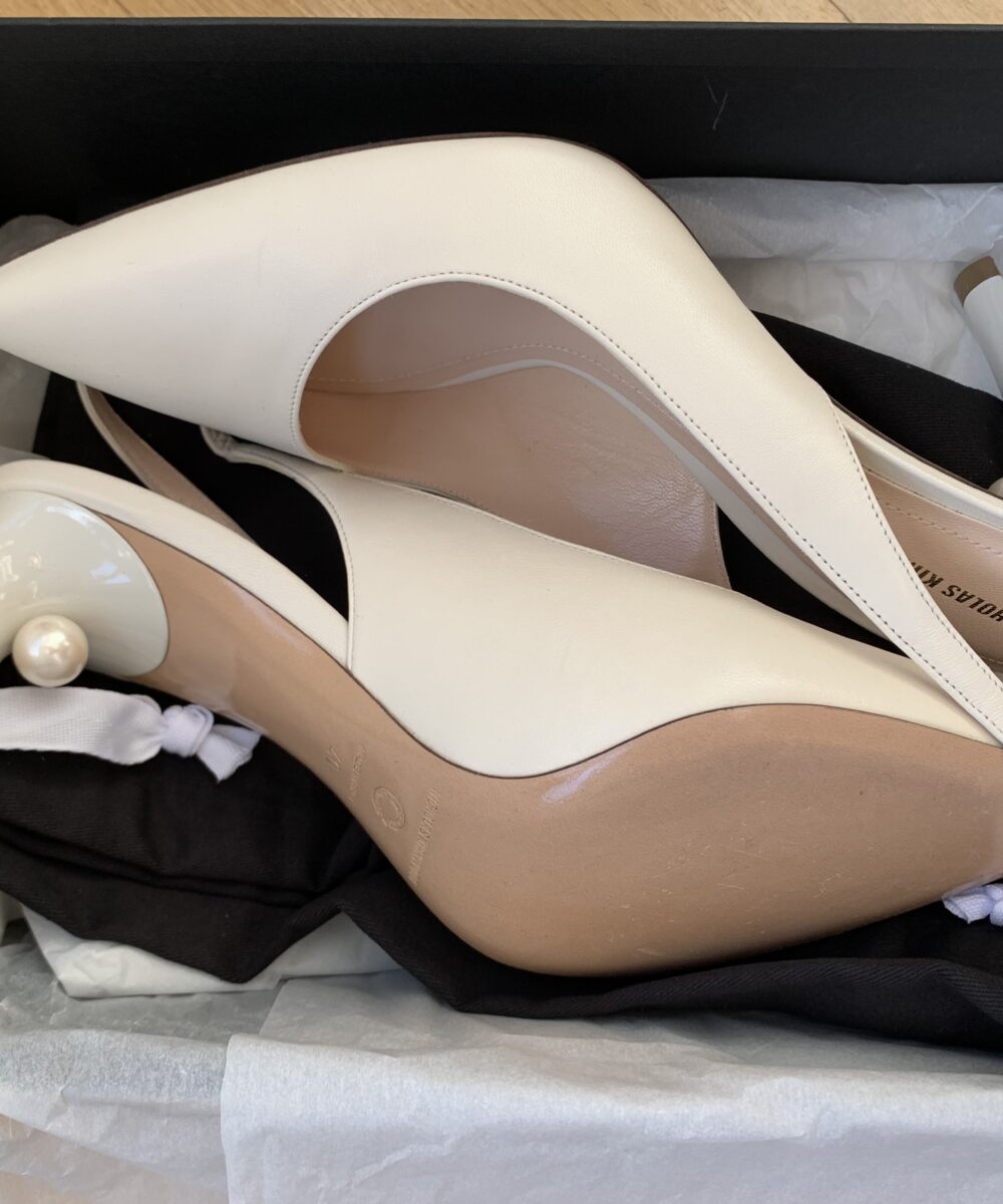 Nieuwe 90 mm Mia Sling Pump Nappa Ecru Nicholas Kirkwood