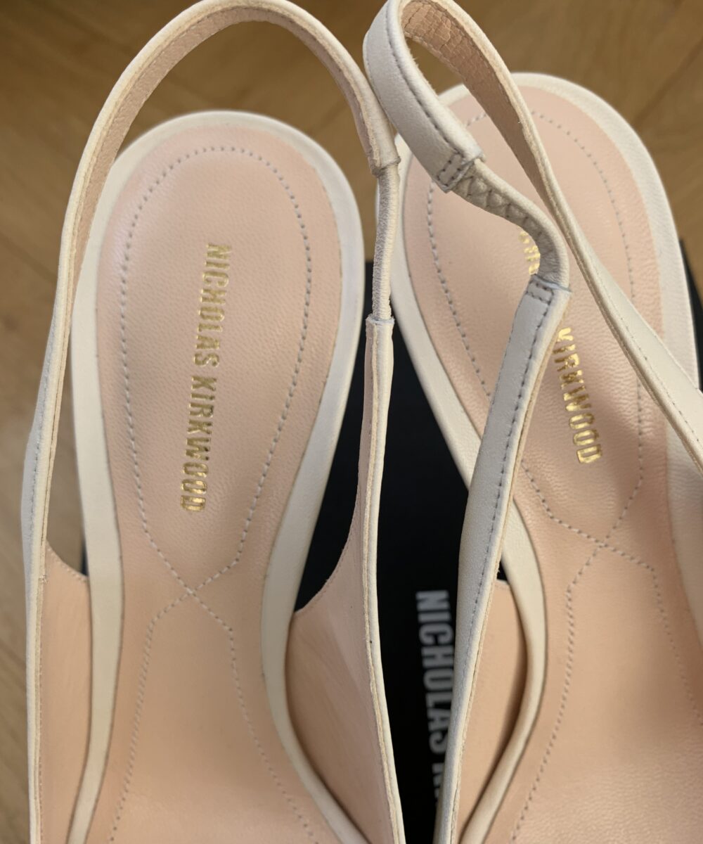 Nieuwe 90 mm Mia Sling Pump Nappa Ecru Nicholas Kirkwood