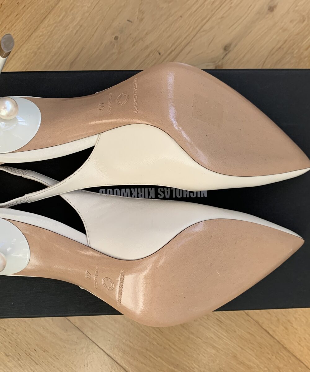 Nieuwe 90 mm Mia Sling Pump Nappa Ecru Nicholas Kirkwood