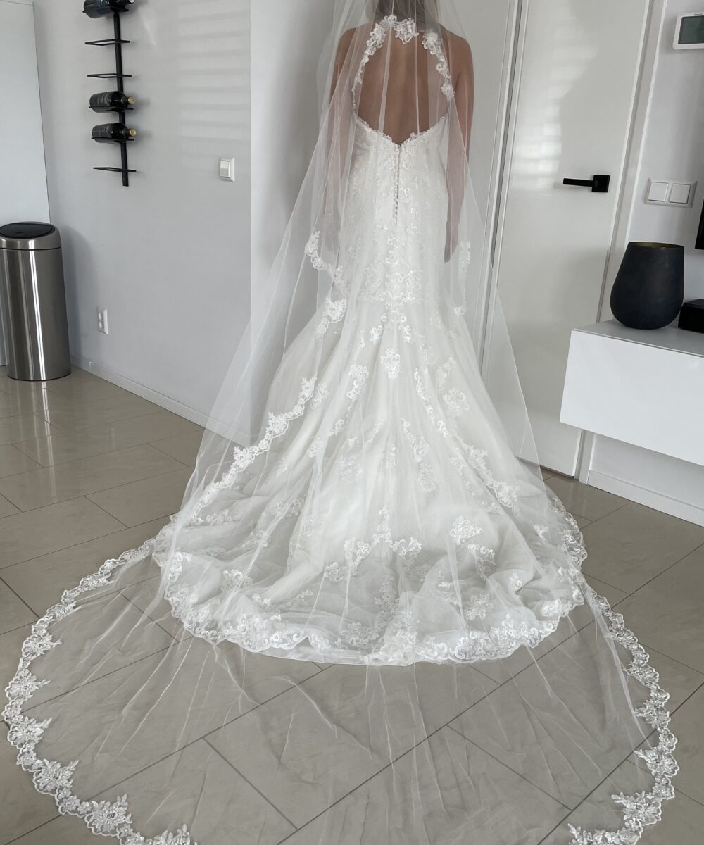 Pronovias trouwjurk met hoepel en sluier!