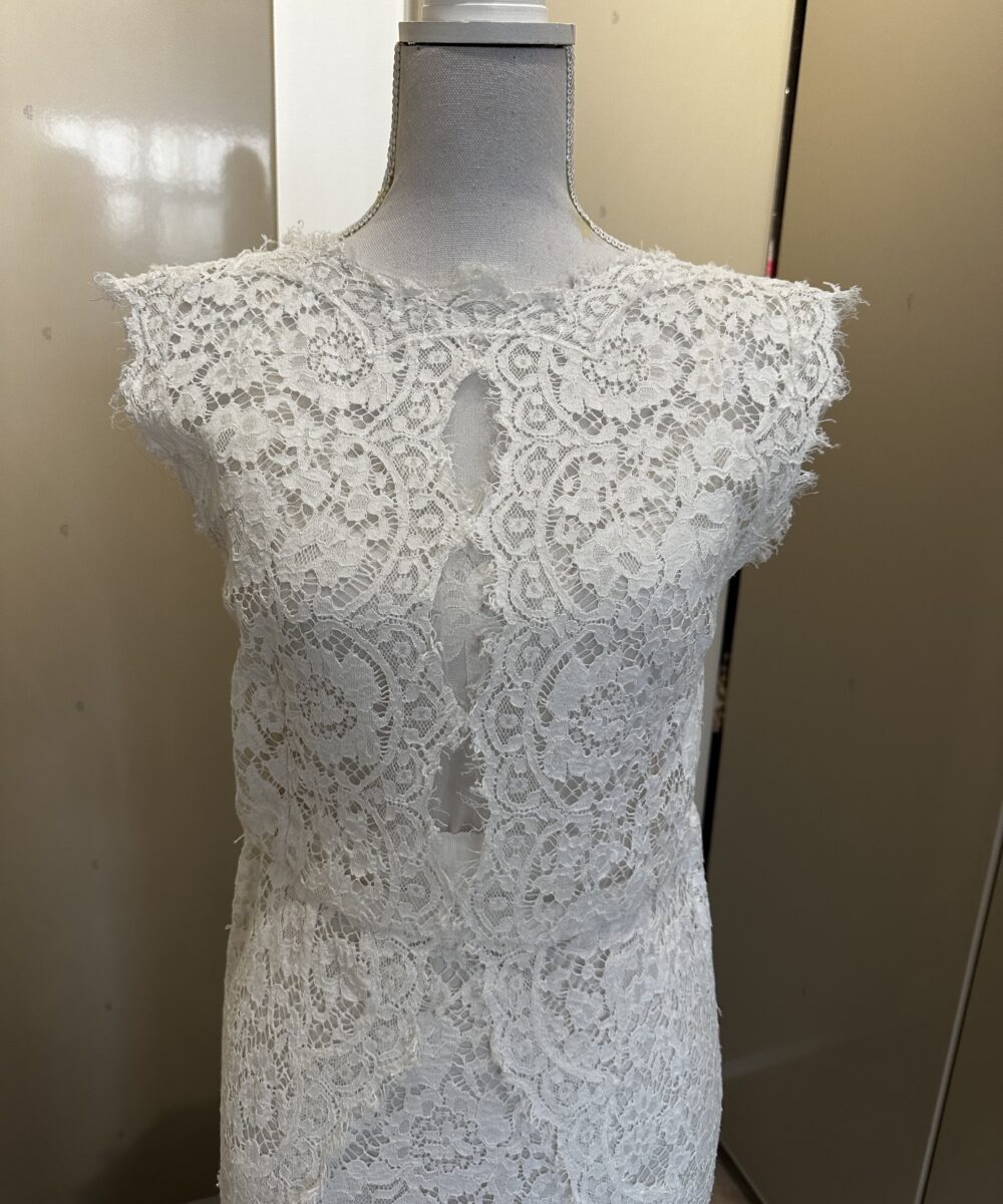 Taormina lace fish tail silk dress Dolce and Gabbana