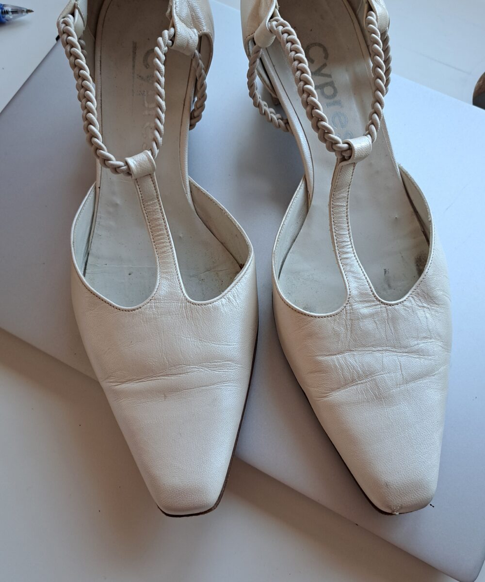 Leren ivoor kleur trouwschoenen mt 39