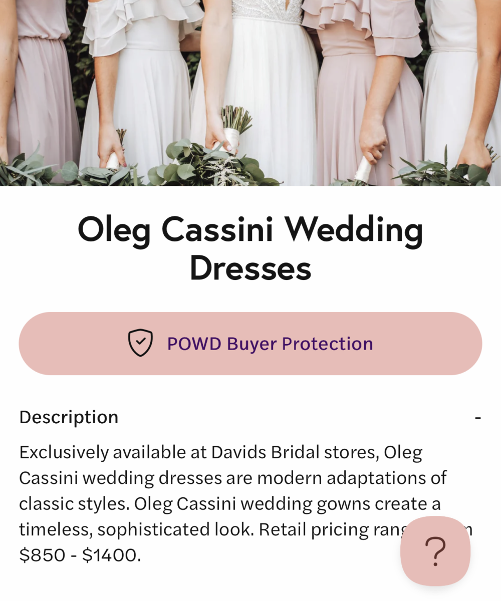 Oleg Cassini wedding dress