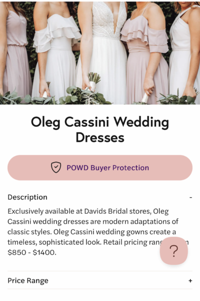 Oleg Cassini wedding dress