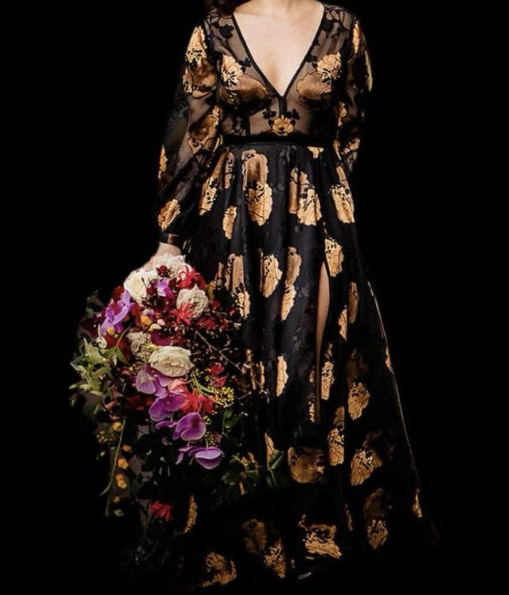 Edwin Oudshoorn trouwjurk in Chiffon en Satijn