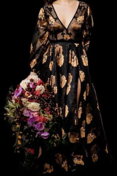 Edwin Oudshoorn trouwjurk in Chiffon en Satijn