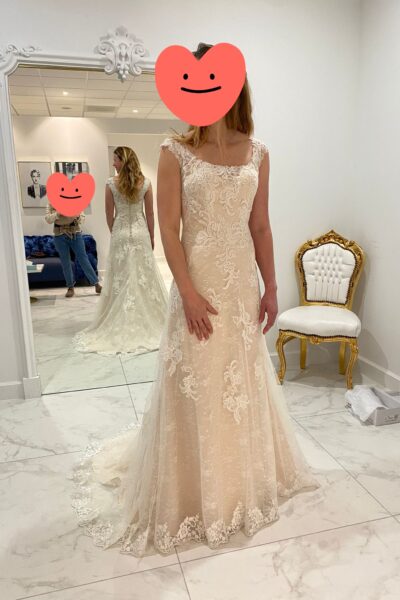 Nooit gedragen elegante trouwjurk