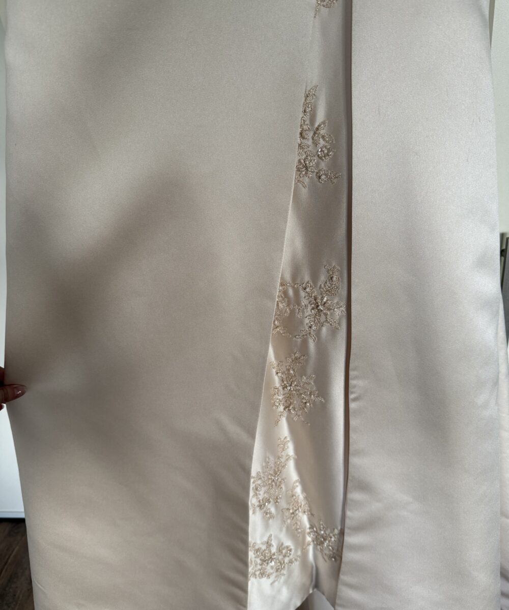 Pronuptia strapless trouwjurk met lange sleep