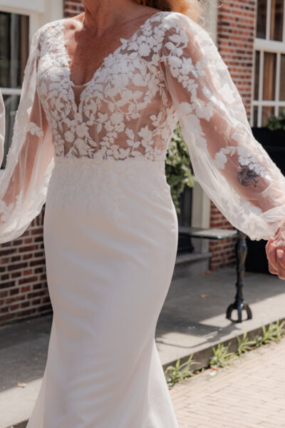 Prachtige fit & flare trouwjurk van Justin Alexander