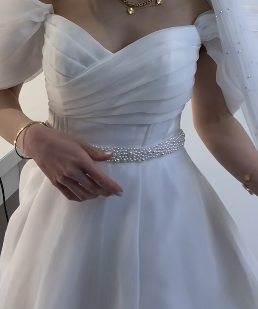 Organza A lijn trouwjurk