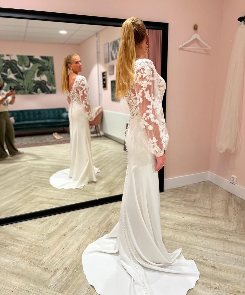 Prachtige fit & flare trouwjurk van Justin Alexander