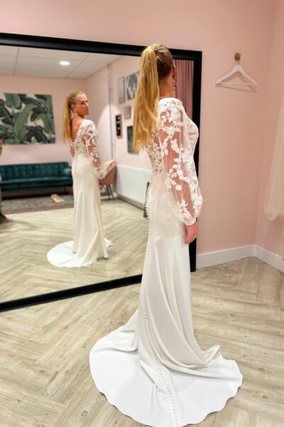 Prachtige fit & flare trouwjurk van Justin Alexander