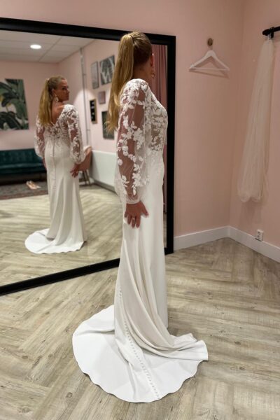 Prachtige fit & flare trouwjurk van Justin Alexander
