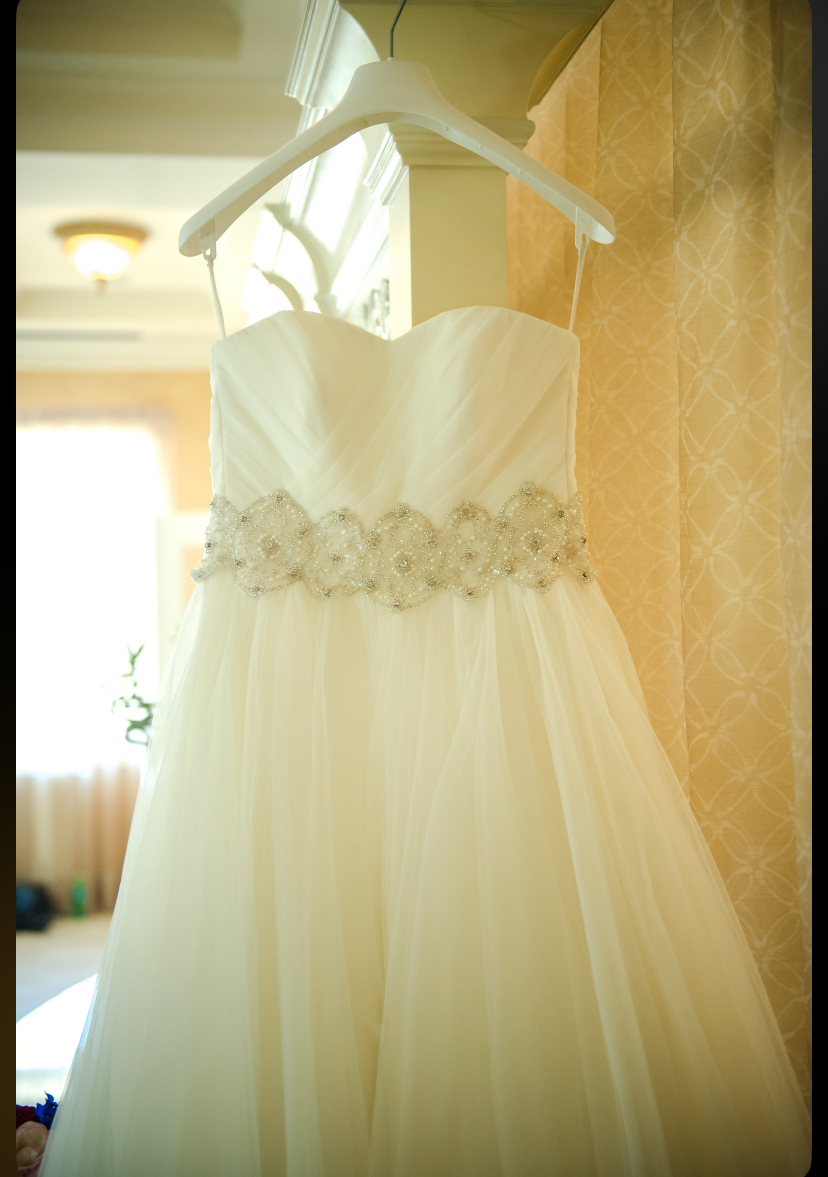 Strapless trouwjurk met parels
