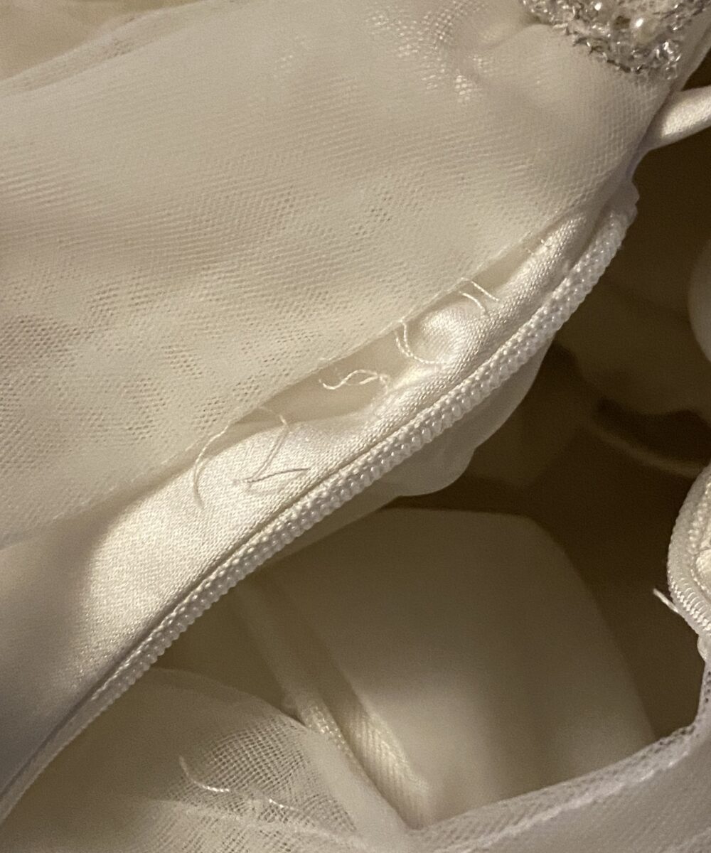 Strapless trouwjurk met parels