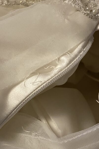 Strapless trouwjurk met parels