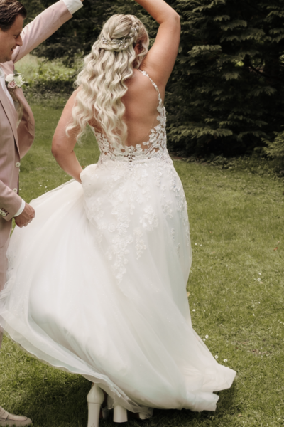 Modeca Dafna trouwjurk met glitter tule z.g.a.n.