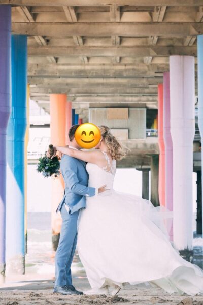 Prachtige witte bruidsjurk voor een echte prinses