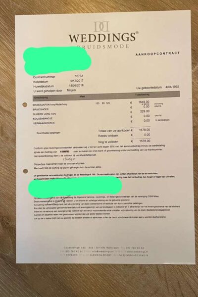Prachtige witte bruidsjurk voor een echte prinses