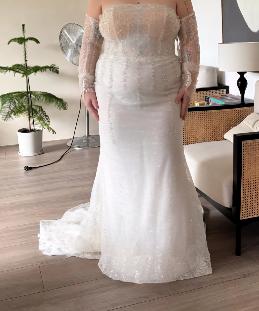 Stralende Strapless trouwjurk