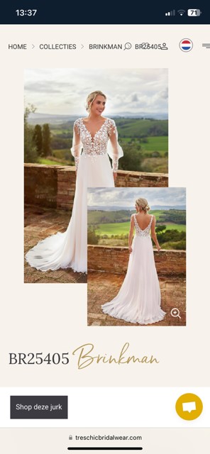 Tres Chic 25405 trouwjurk maat 36/38 met sluier