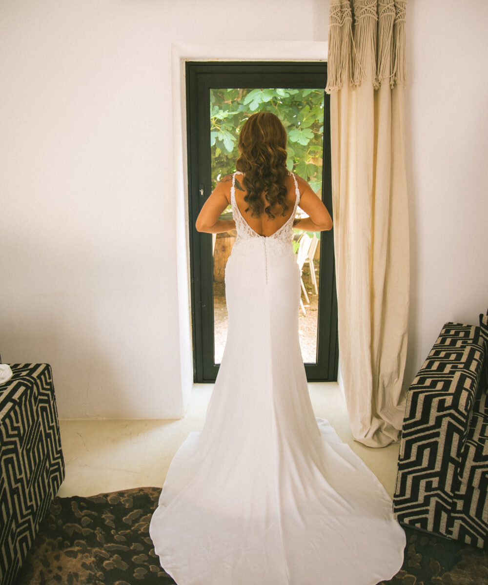 Elegante Trouwjurk met kant en open rug