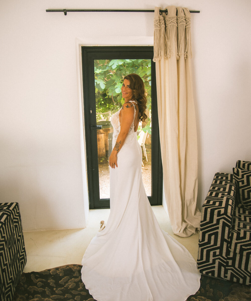 Elegante Trouwjurk met kant en open rug