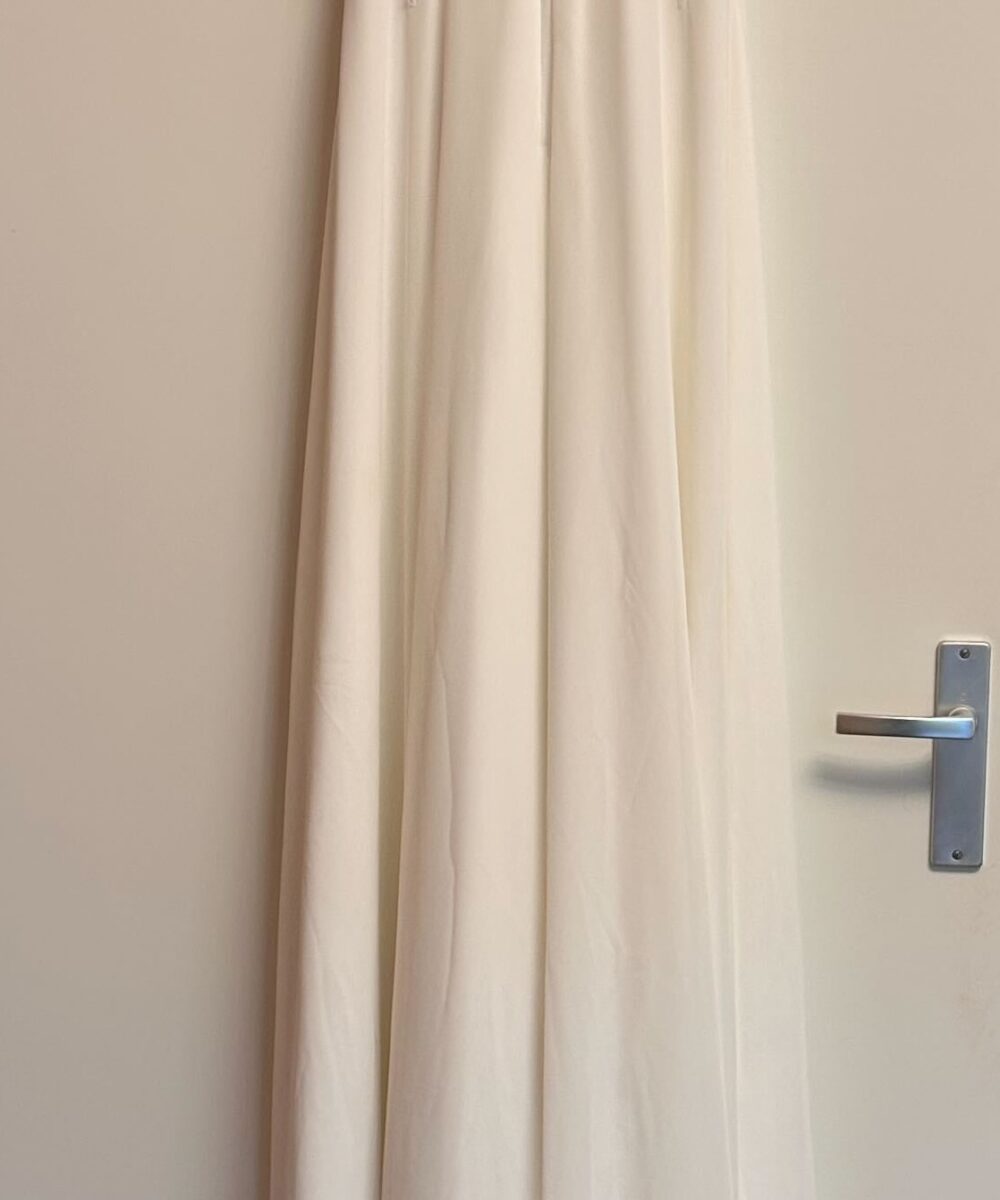 Illusion Lace Wedding Dress – High Neck, A-Line, Ivory - Size 36