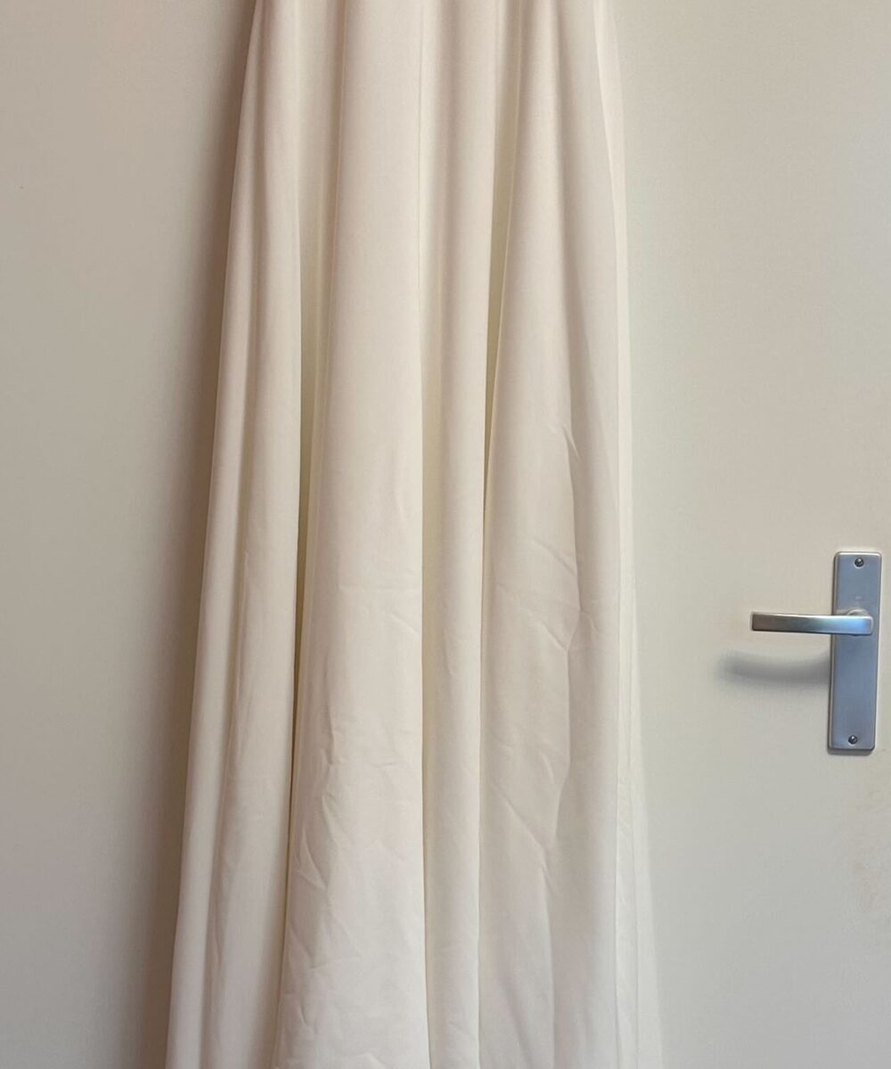 Illusion Lace Wedding Dress – High Neck, A-Line, Ivory - Size 36