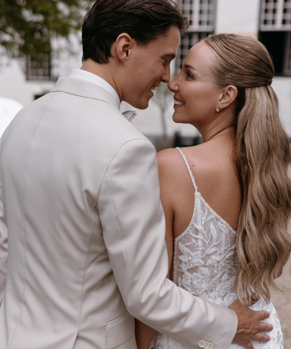 Mermaid trouwjurk+ lange sluier in perfecte staat