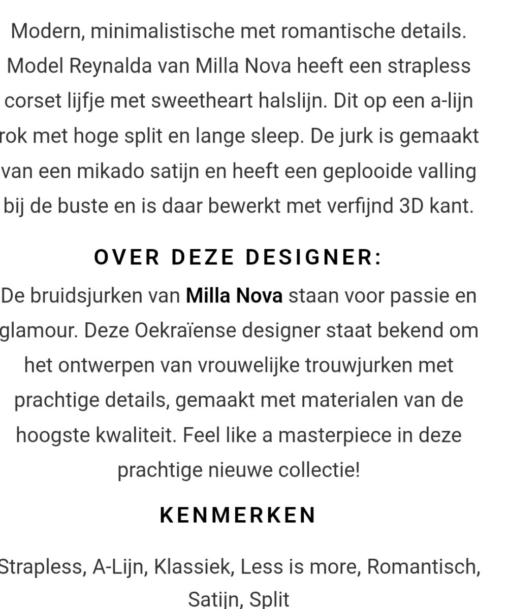 Bruidsjurk Milla Nova Reynalda