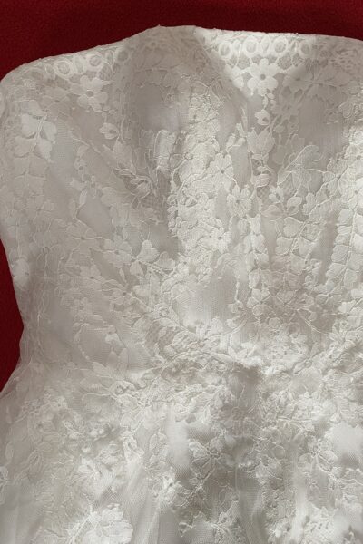 Trouwjurk mt 34/36 strapless kort Assepoester