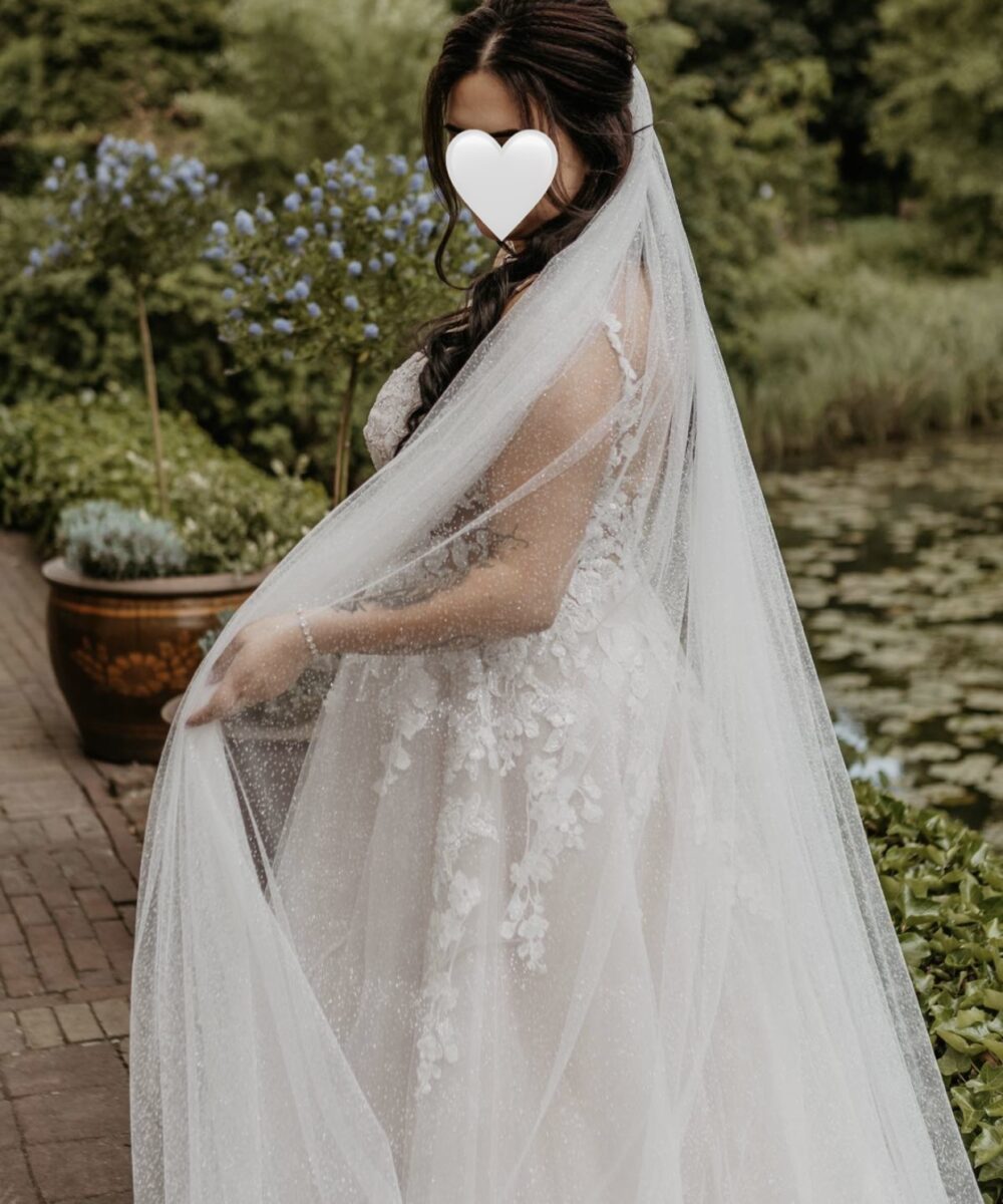 Trouwjurk Ivory/Nude met kant en glitters