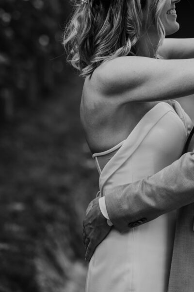 Strapless trouwjurk maat s, gebroken wit