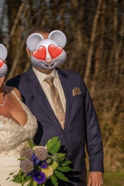 Ivoorkleurige trouwjurk