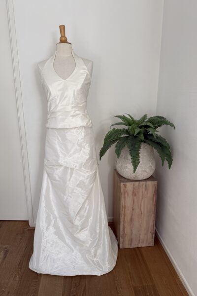 Halterjurk taftzijde ivoor 38