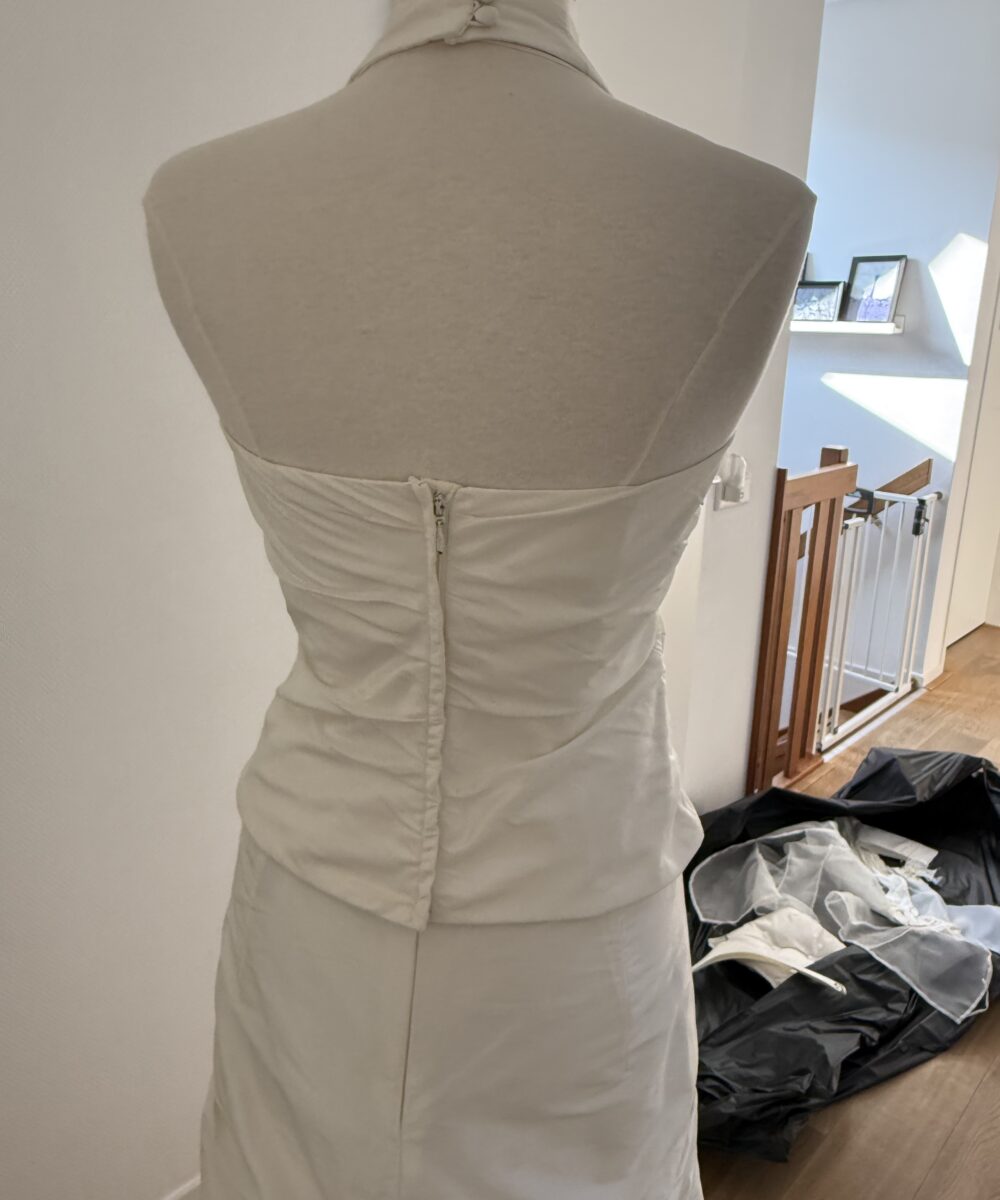 Halterjurk taftzijde ivoor 38