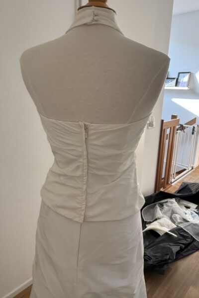 Halterjurk taftzijde ivoor 38